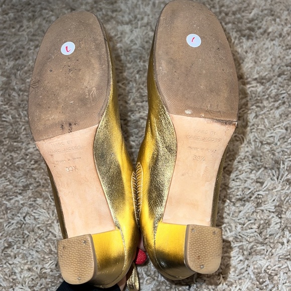 Marc by Marc Jacobs Gold Leather Ankle Boots. Size 39.5/8.5 - Picture 7 of 9
